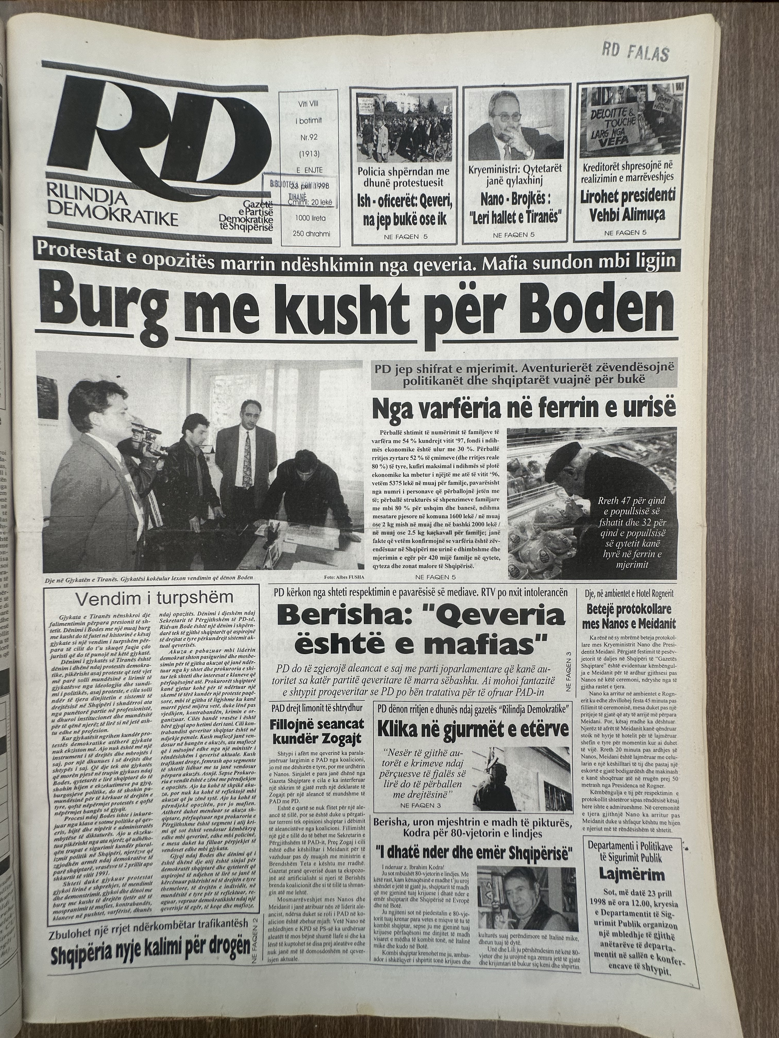Rilindja Demokratike 1998-11-05